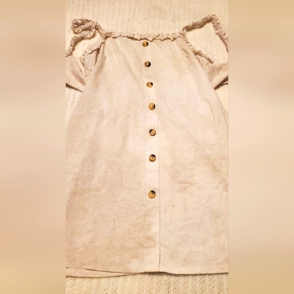 Tan back tie dress large - Picture 1 of 2